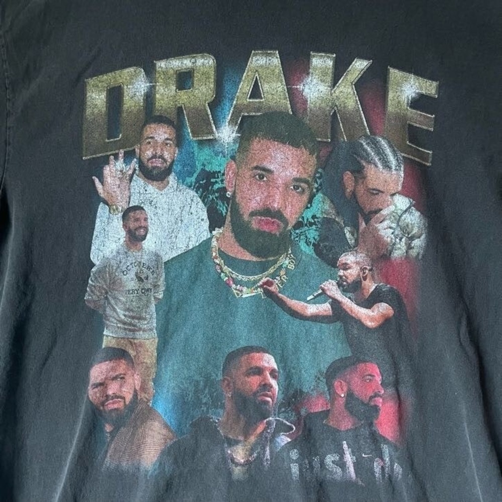Street Market Supply T-Shirt Men Medium Gray Drake Champagne Papi Vintage 90s - Picture 2 of 7